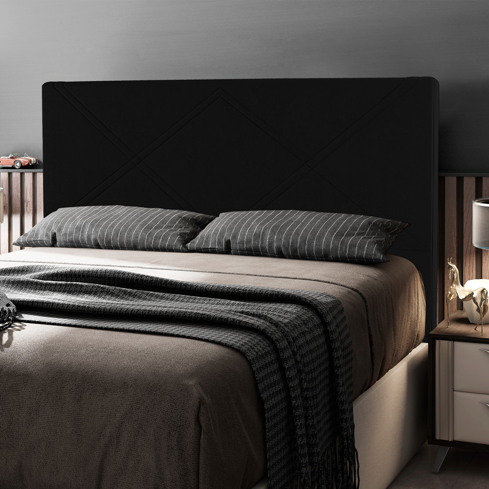 Cabeceira Cama Box Casal Queen Size Cairo 160cm Suede Preto - Desk Design
