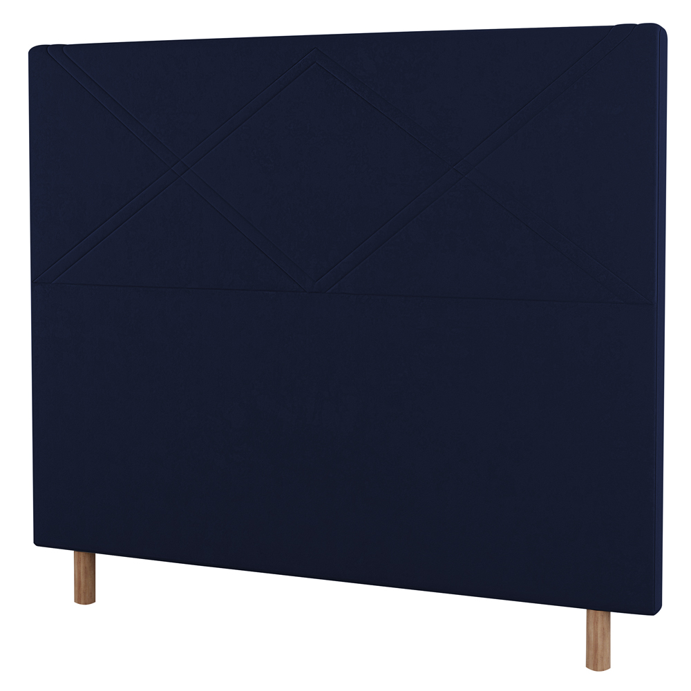 Cabeceira Cama Box Casal Queen Size Cairo 160cm Veludo Azul Marinho - Desk Design