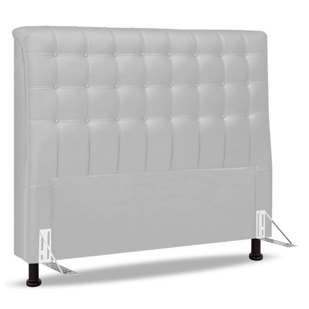 Cabeceira Cama Box Casal Queen Size Ciara 160cm Botonê com Frame Sintético Branco - Desk Design