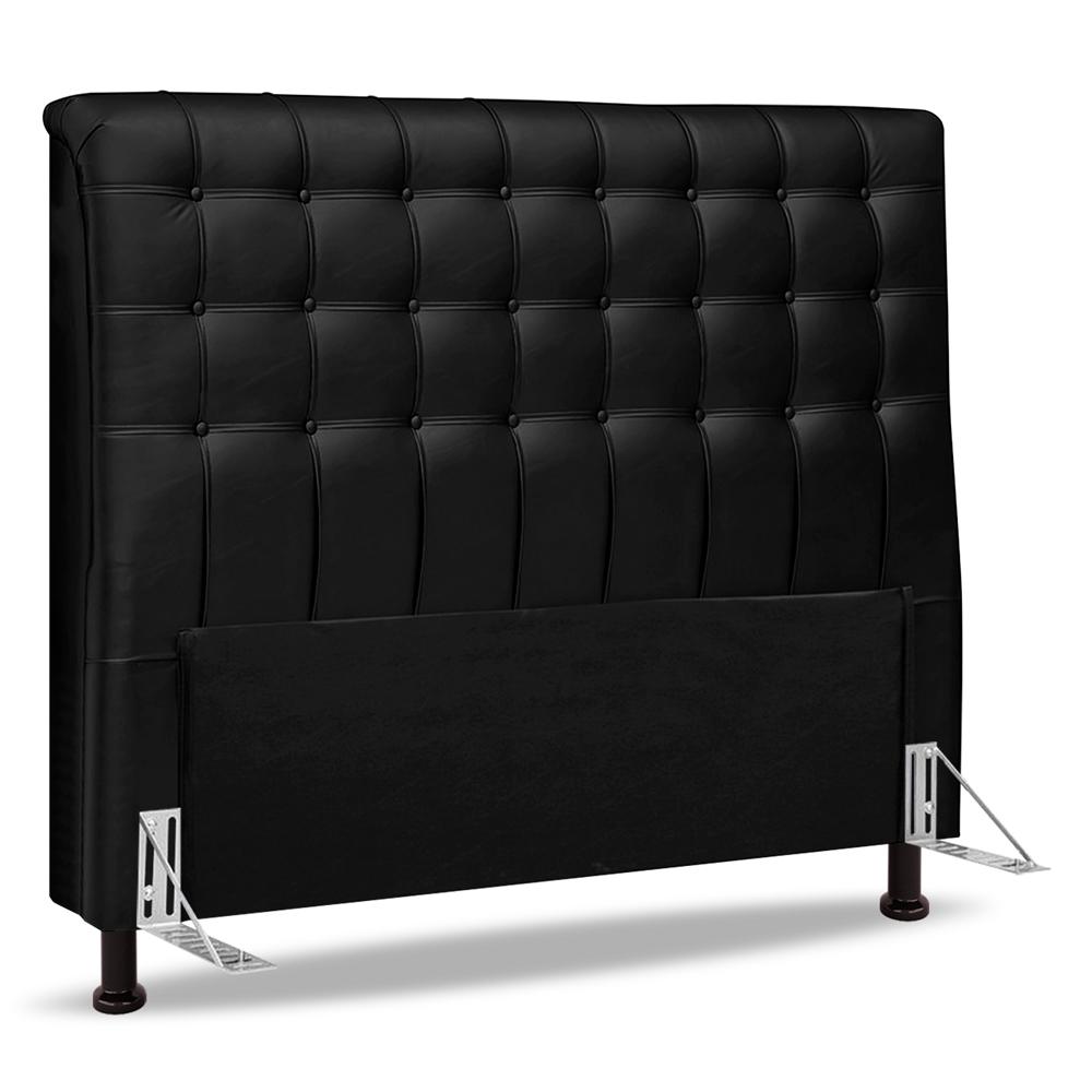 Cabeceira Cama Box Casal Queen Size Ciara 160cm Botonê com Frame Sintético Preto - Desk Design