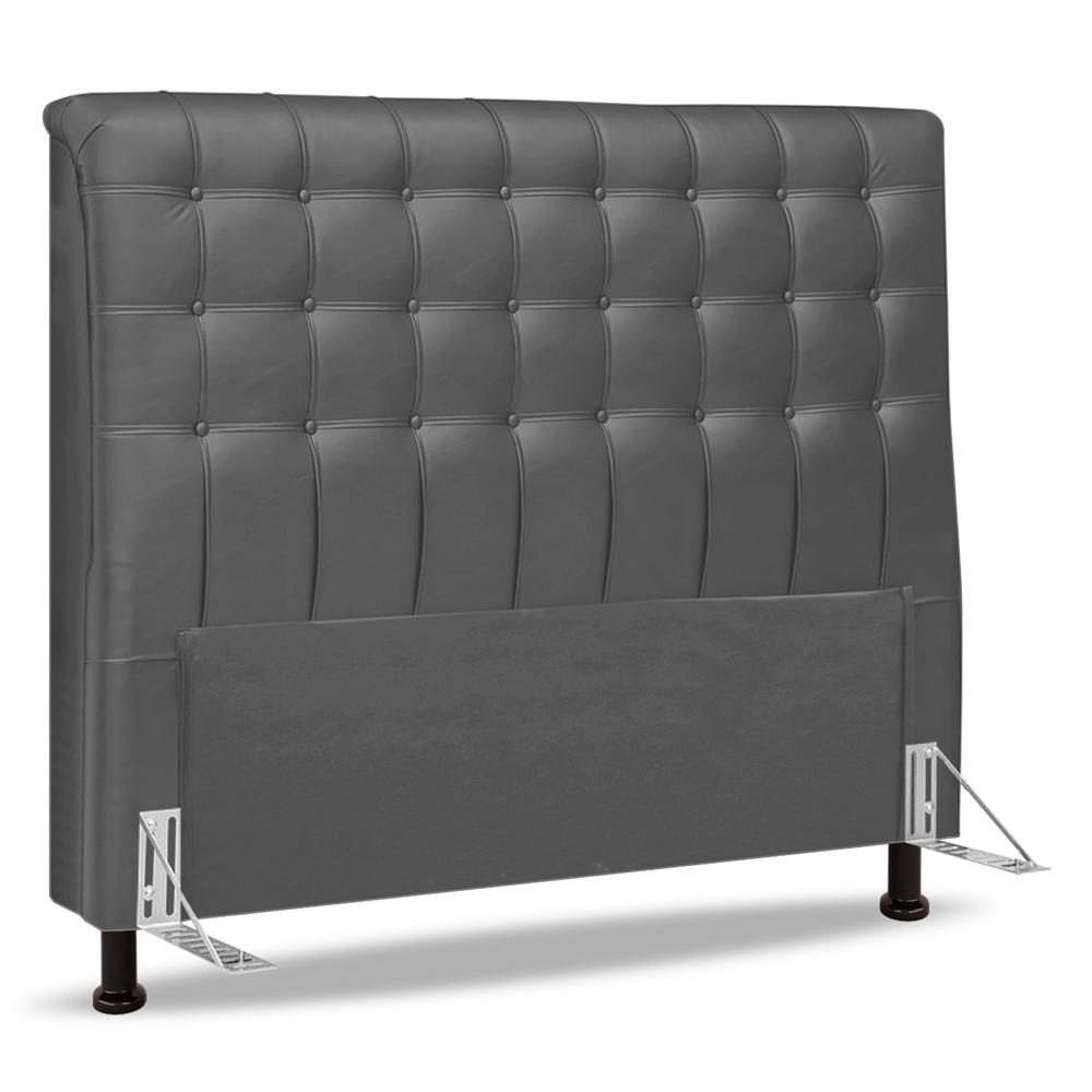 Cabeceira Cama Box Casal Queen Size Ciara 160cm Botonê com Frame Suede Cinza - Desk Design