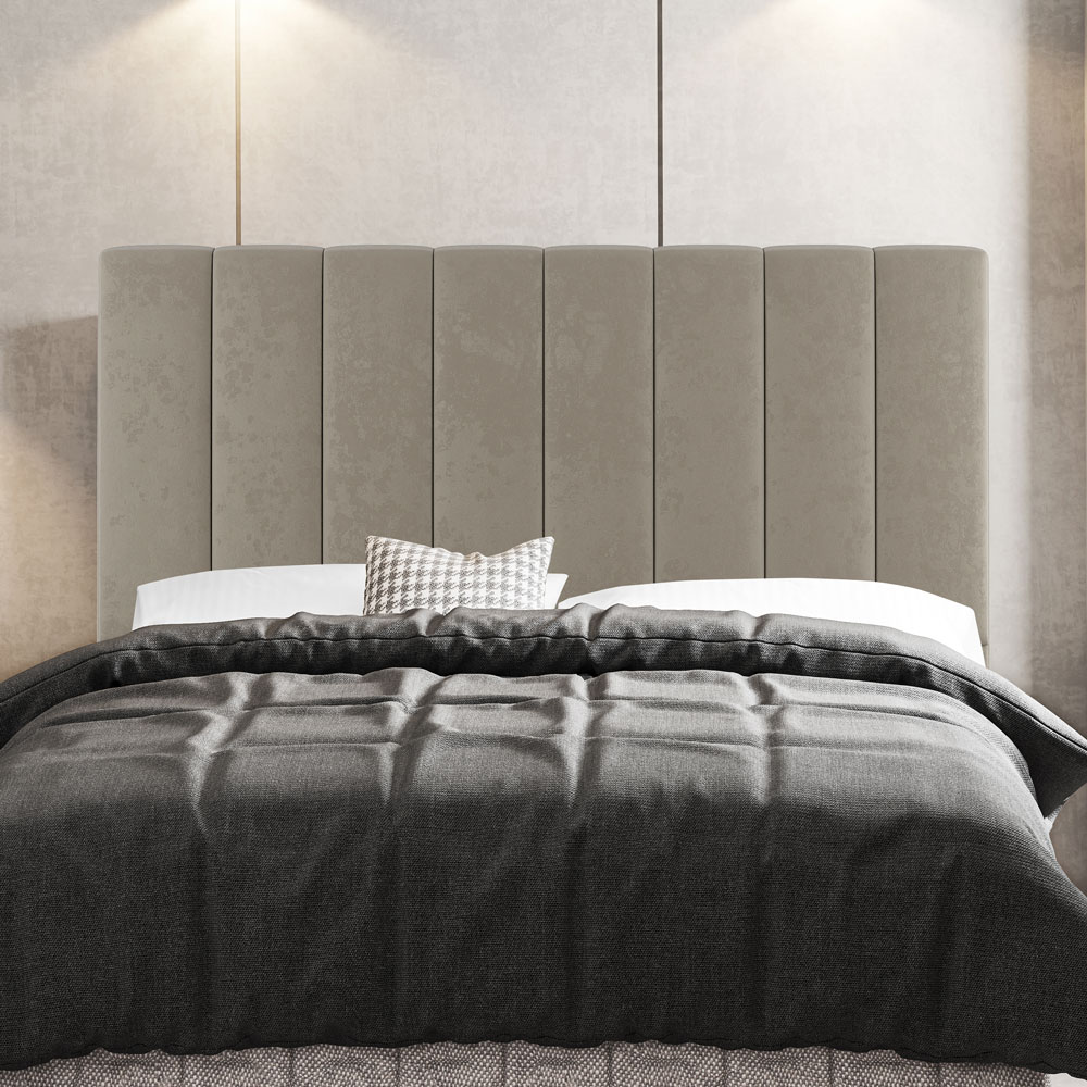 Cabeceira Cama Box Casal Queen Size Cora 160cm Suede Bege - Desk Design
