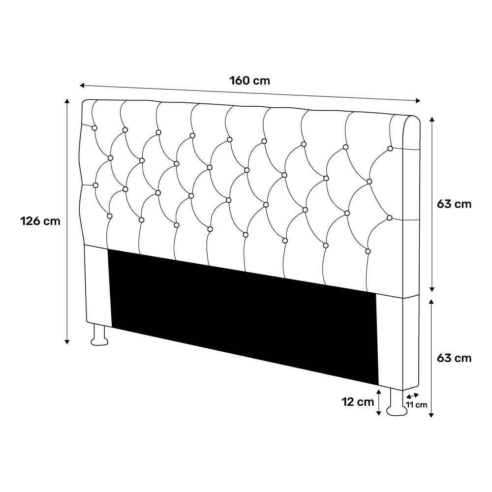 Cabeceira Cama Box Casal Queen Size Cristal 160cm Suede Cinza - Desk Design
