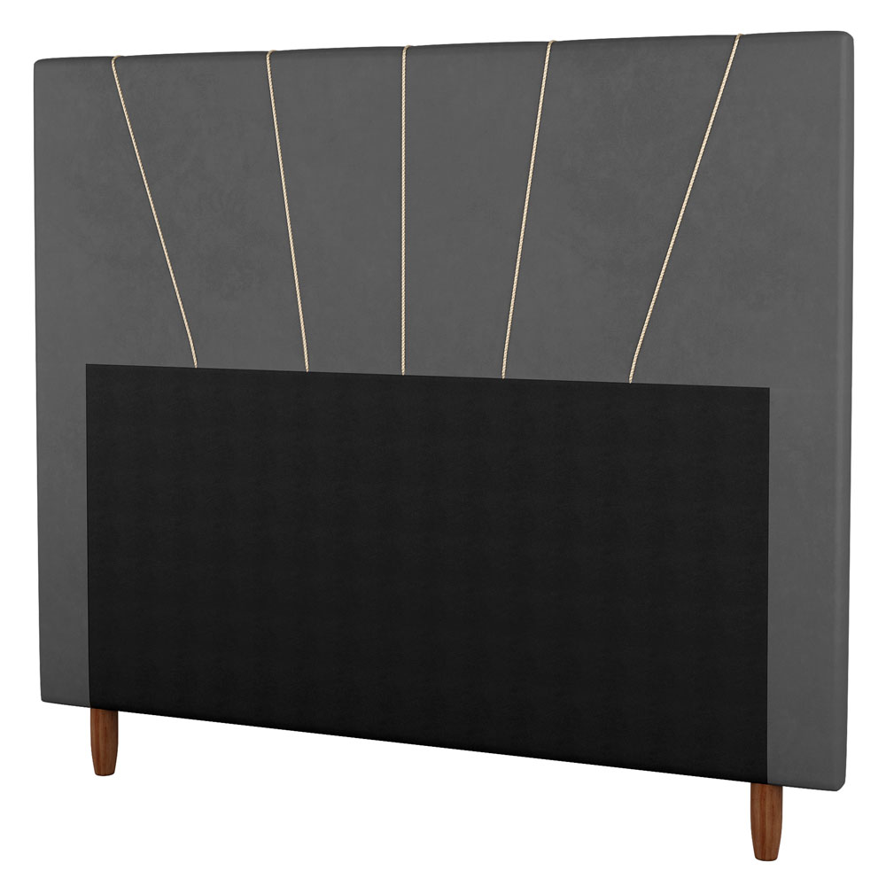 Cabeceira Cama Box Casal Queen Size Dallas 160cm Linho Cinza - Desk Design