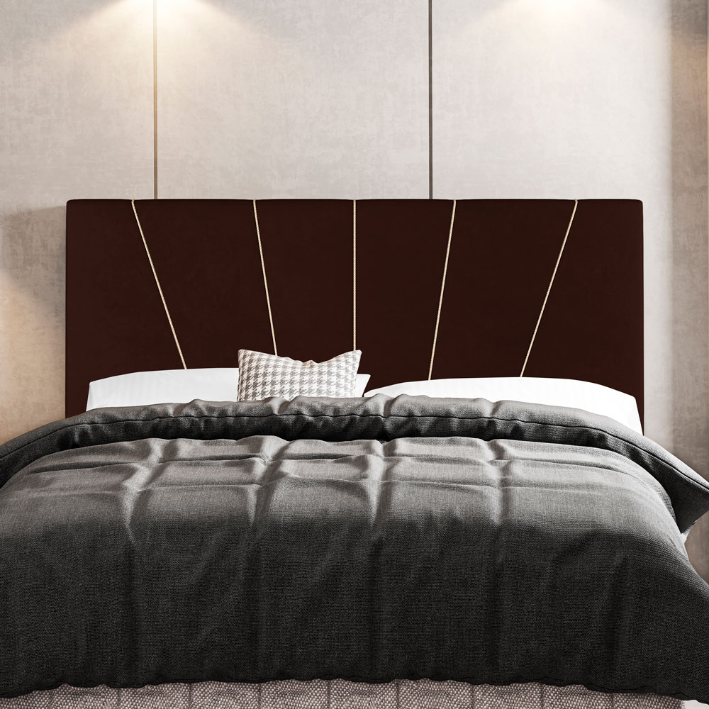 Cabeceira Cama Box Casal Queen Size Dallas 160cm Sintético Marrom - Desk Design