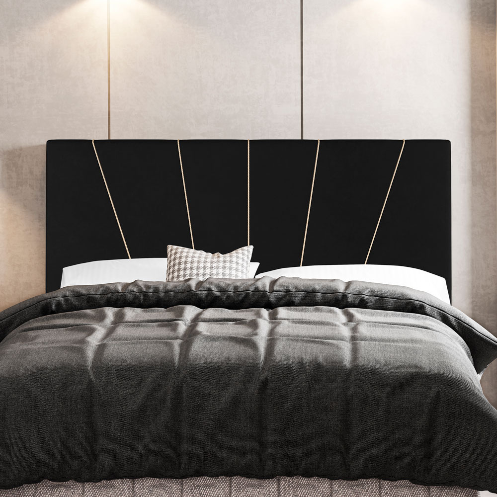 Cabeceira Cama Box Casal Queen Size Dallas 160cm Suede Preto - Desk Design