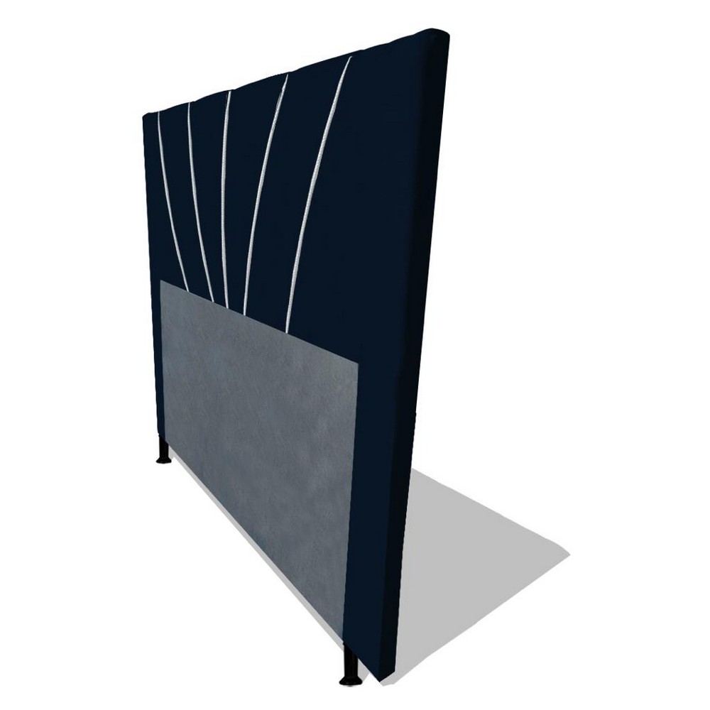 Cabeceira Cama Box Casal Queen Size Dallas 160cm Veludo Azul Marinho - Desk Design