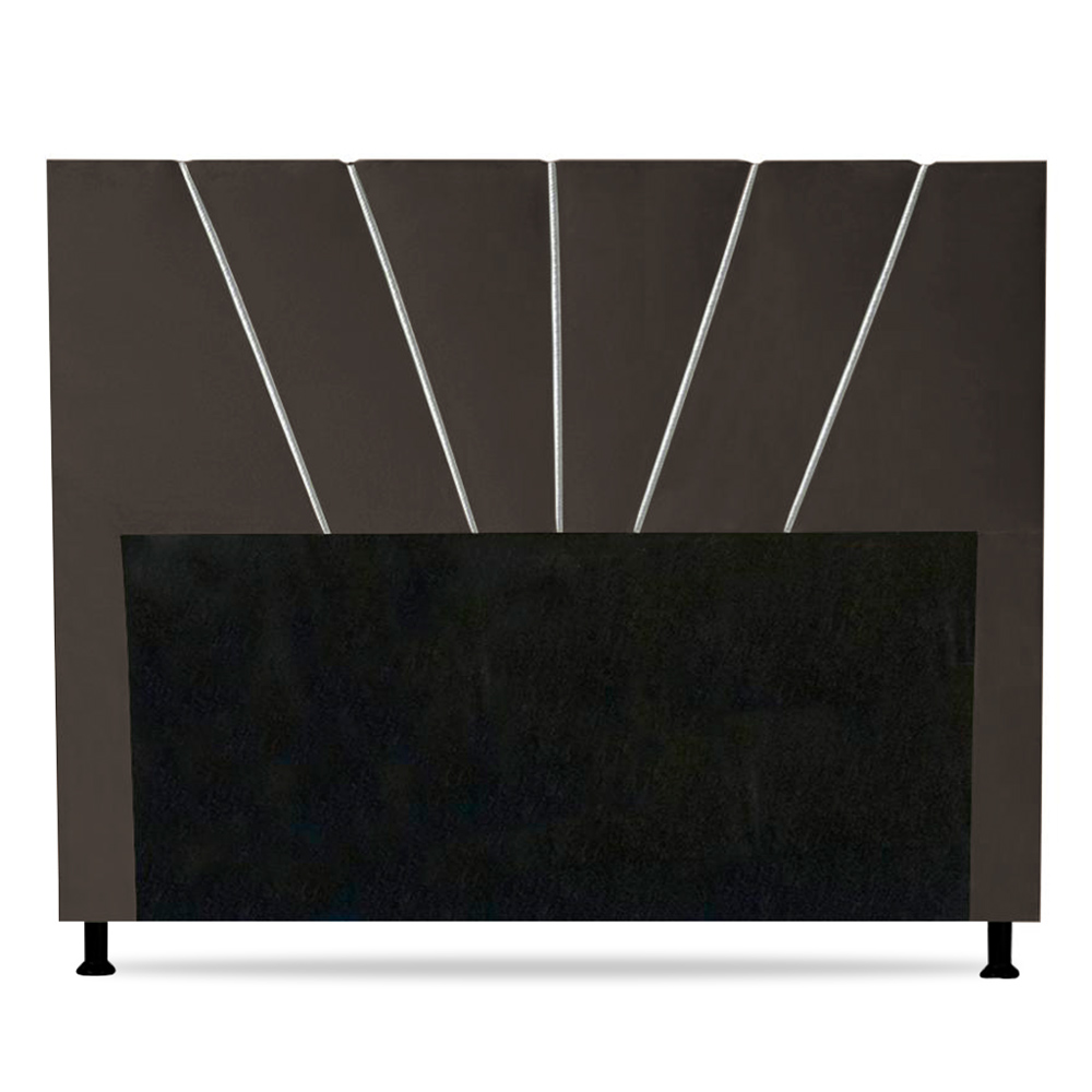 Cabeceira Cama Box Casal Queen Size Dallas 160cm Veludo Marrom - Desk Design