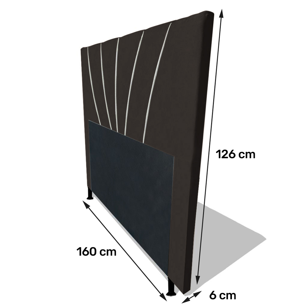Cabeceira Cama Box Casal Queen Size Dallas 160cm Veludo Marrom - Desk Design