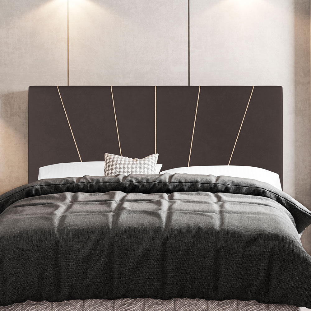 Cabeceira Cama Box Casal Queen Size Dallas 160cm Veludo Marrom - Desk Design