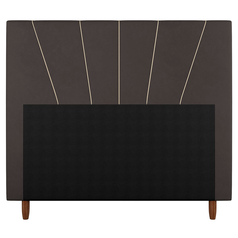 Cabeceira Cama Box Casal Queen Size Dallas 160cm Veludo Marrom - Desk Design