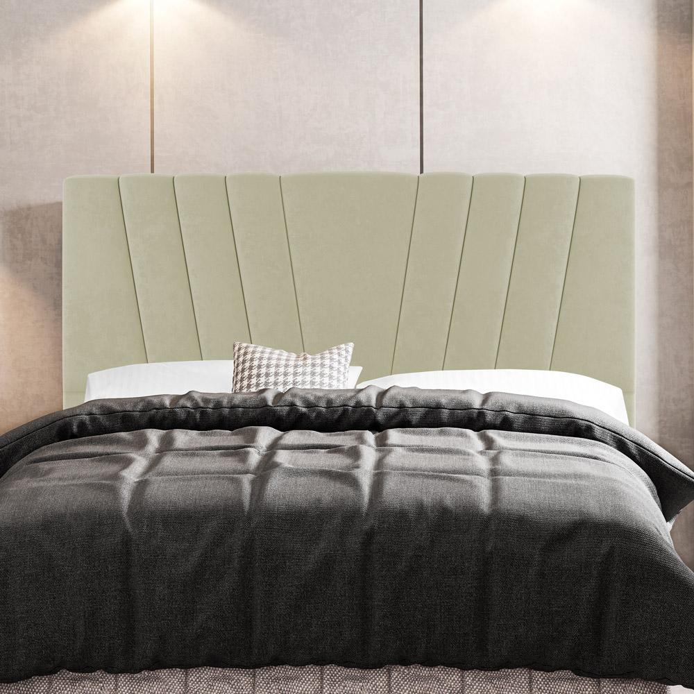 Cabeceira Cama Box Casal Queen Size Dublin 160cm Sintético Bege - Desk Design