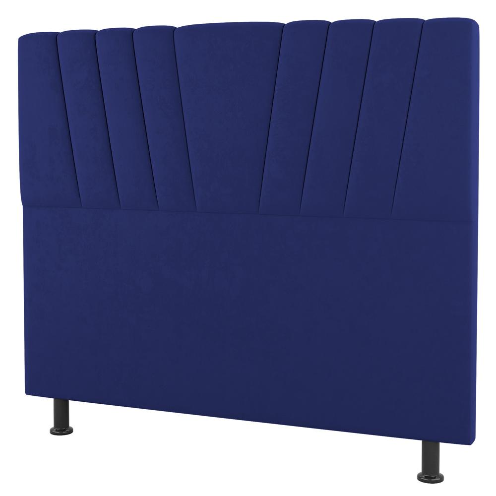 Cabeceira Cama Box Casal Queen Size Dublin 160cm Suede Azul - Desk Design