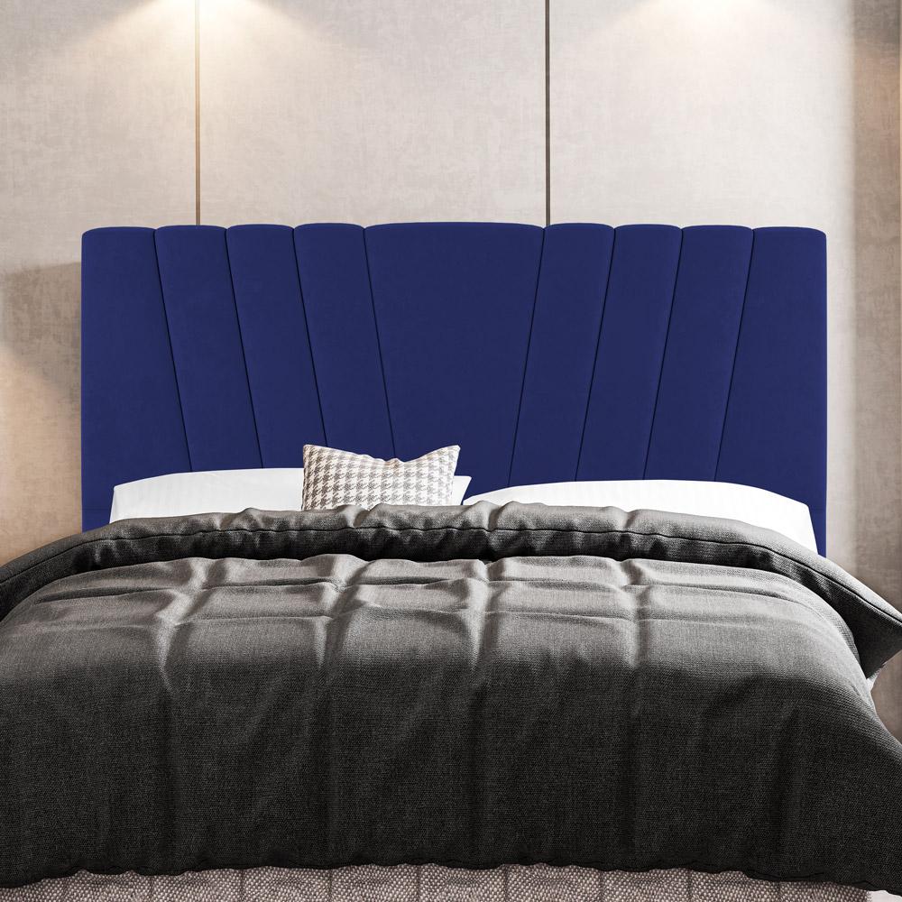 Cabeceira Cama Box Casal Queen Size Dublin 160cm Suede Azul - Desk Design
