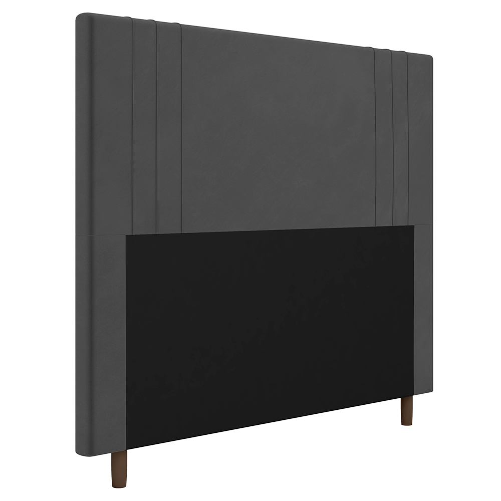Cabeceira Cama Box Casal Queen Size Ferrara 160cm Suede Cinza - Desk Design