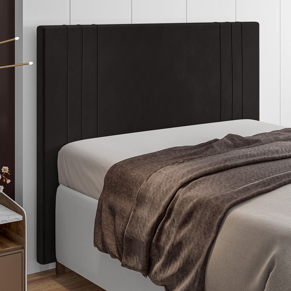 Cabeceira Cama Box Casal Queen Size Ferrara 160cm Suede Marrom - Desk Design