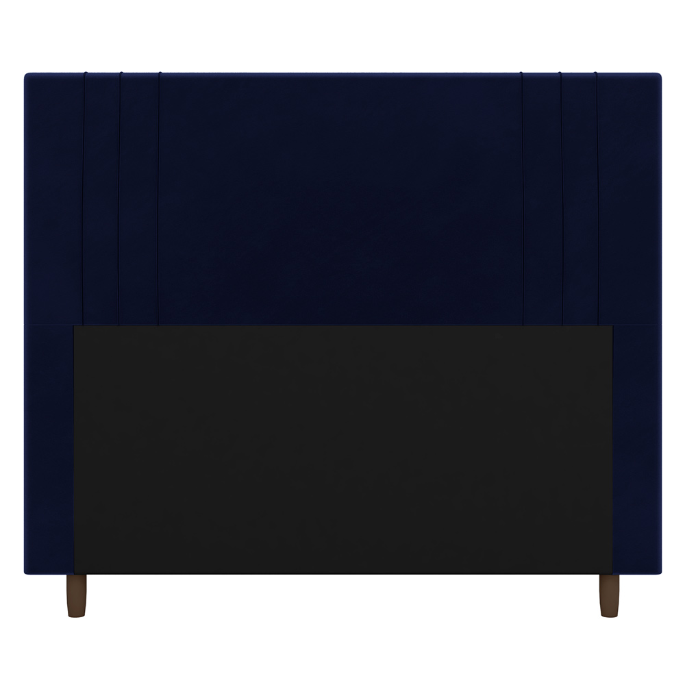 Cabeceira Cama Box Casal Queen Size Ferrara 160cm Veludo Azul Marinho - Desk Design