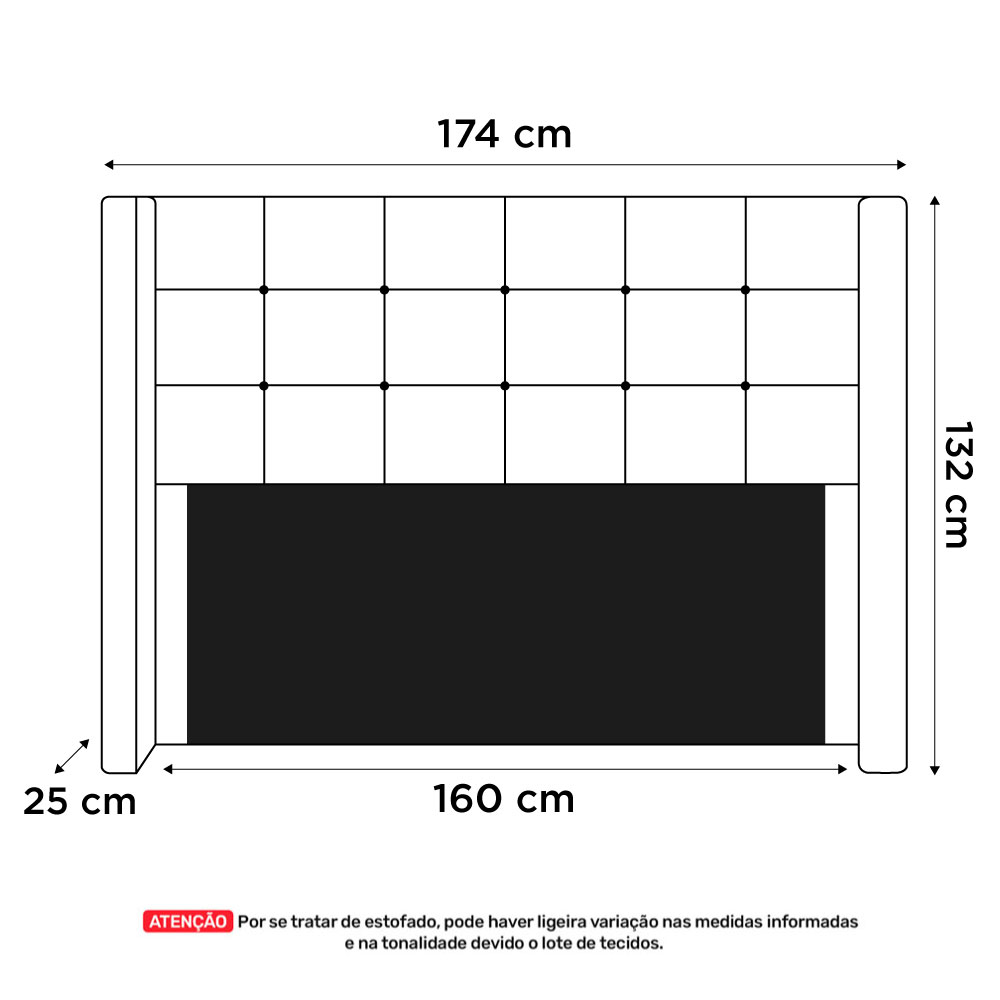 Cabeceira Cama Box Casal Queen Size Gioconda 160cm Com Frame Suede Marrom - Desk Design