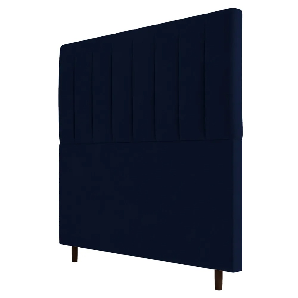 Cabeceira Cama Box Casal Queen Size Itália 160cm Veludo Azul Marinho - Desk Design