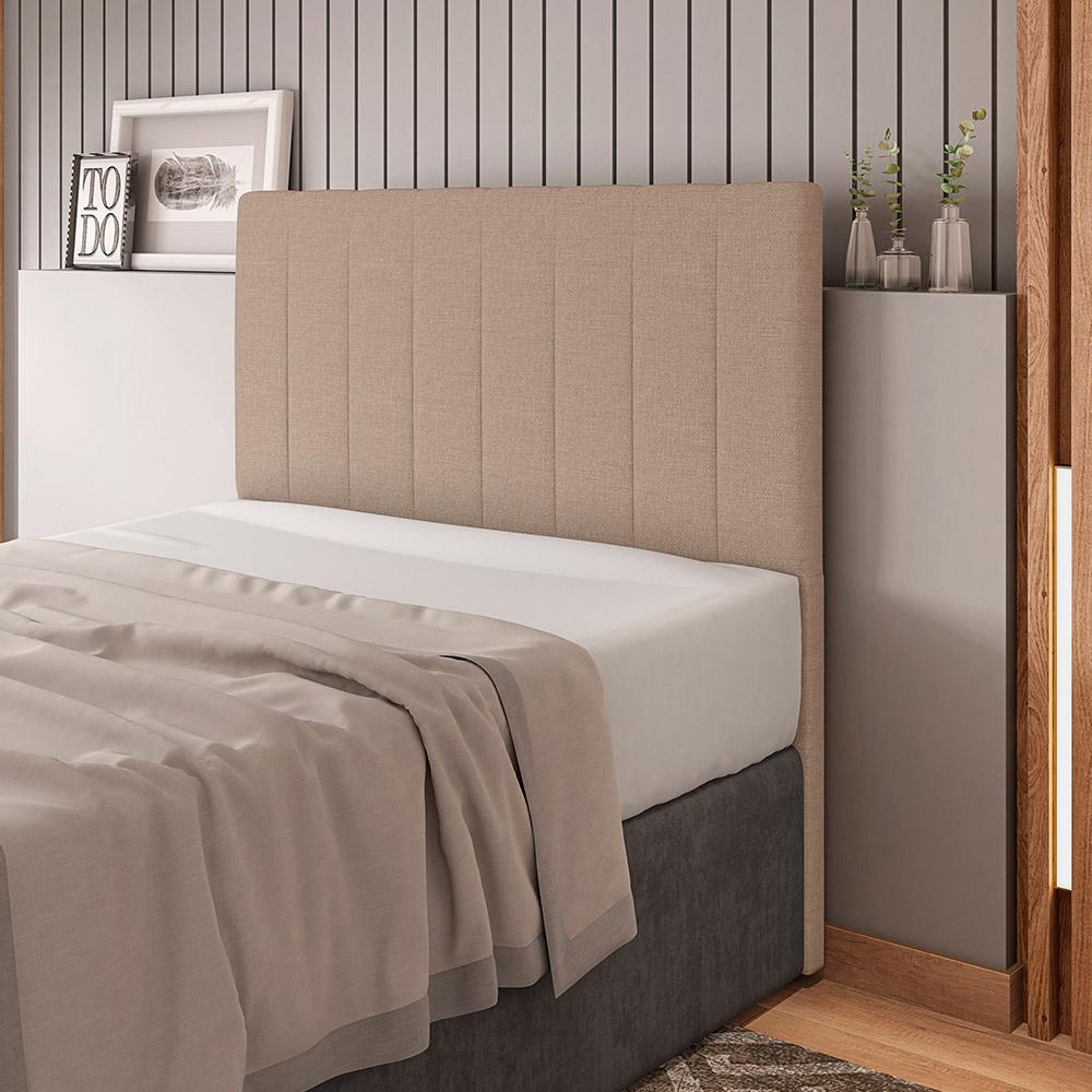 Cabeceira Cama Box Casal Queen Size Ivana 160cm Linho Bege - Desk Design