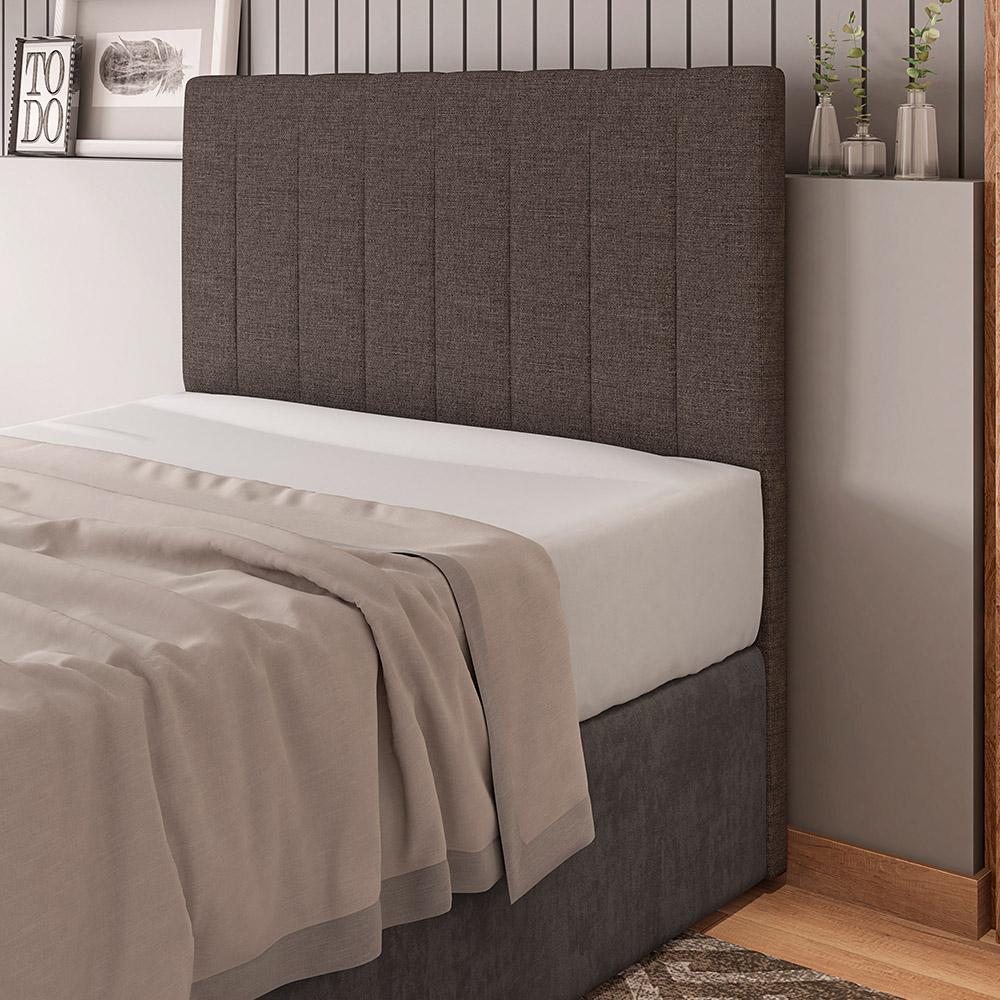 Cabeceira Cama Box Casal Queen Size Ivana 160cm Linho Marrom - Desk Design
