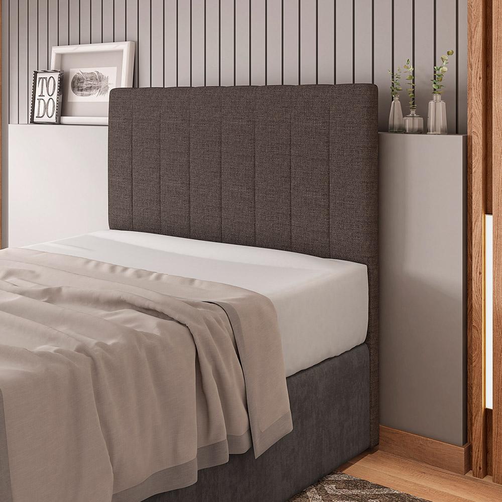 Cabeceira Cama Box Casal Queen Size Ivana 160cm Linho Marrom - Desk Design
