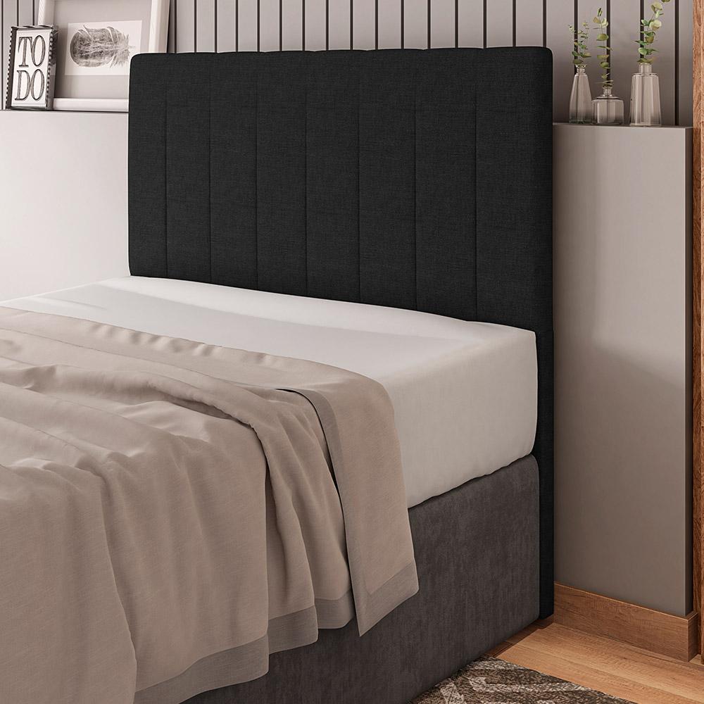 Cabeceira Cama Box Casal Queen Size Ivana 160cm Linho Preto - Desk Design