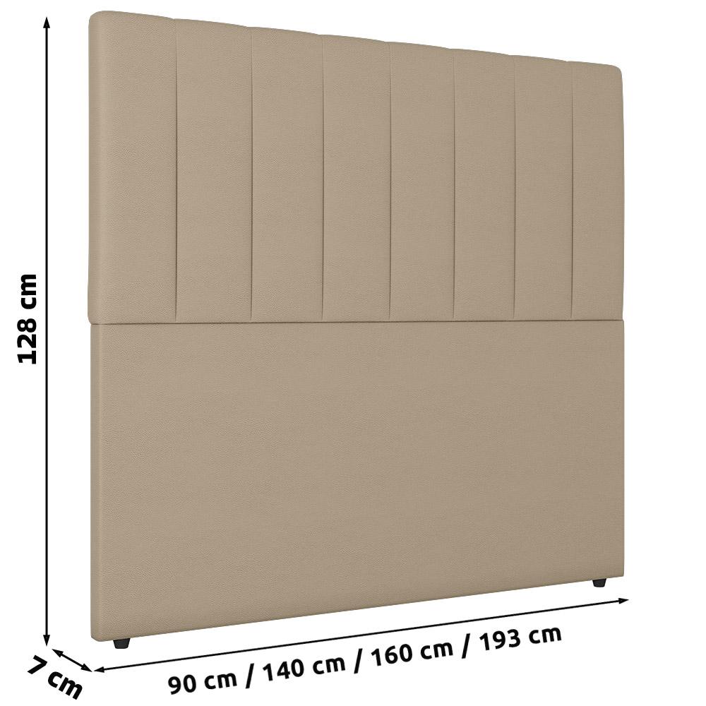 Cabeceira Cama Box Casal Queen Size Ivana 160cm Sintético Bege - Desk Design