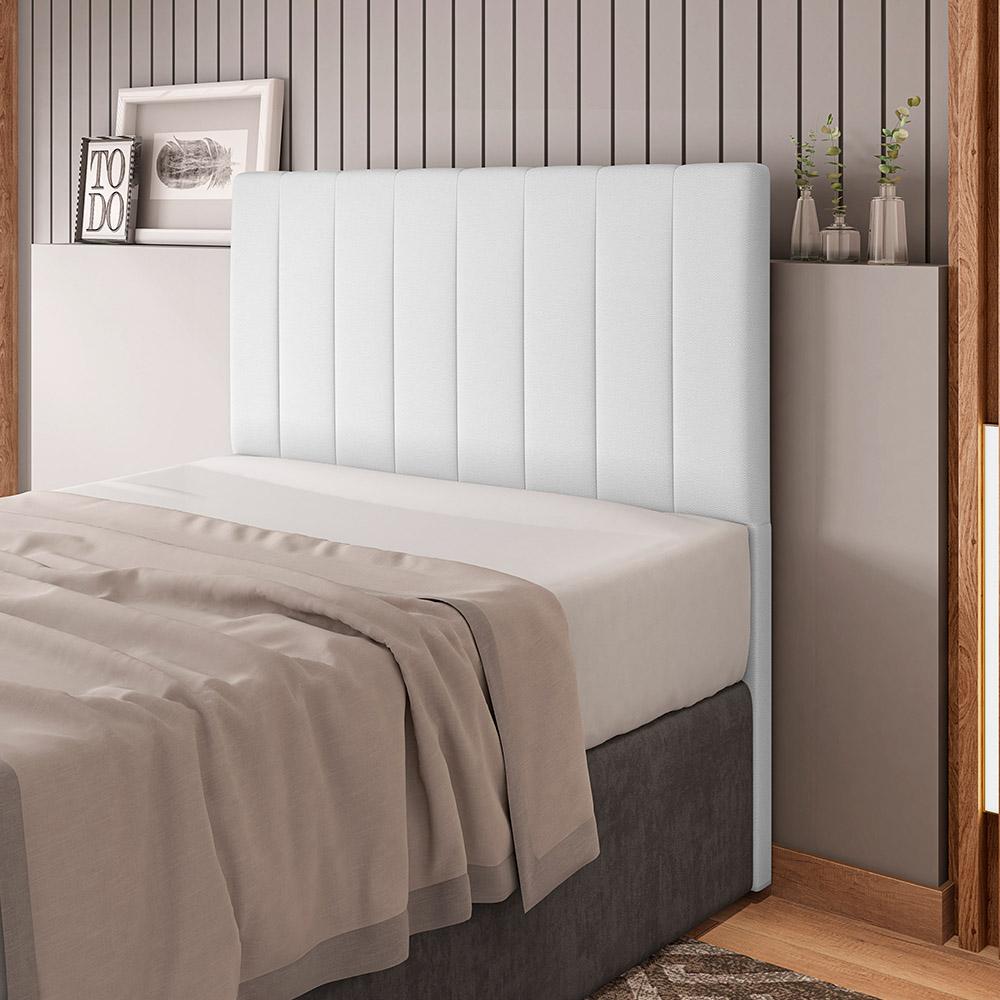 Cabeceira Cama Box Casal Queen Size Ivana 160cm Sintético Branco - Desk Design