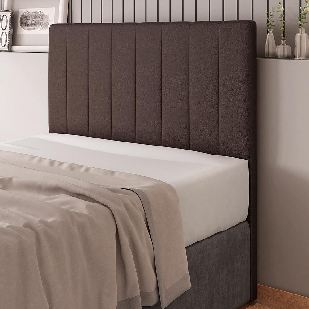 Cabeceira Cama Box Casal Queen Size Ivana 160cm Sintético Marrom - Desk Design