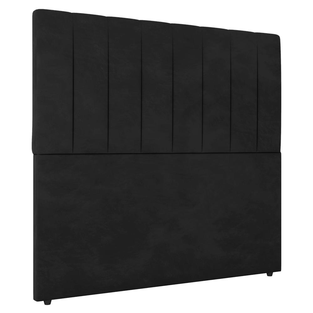 Cabeceira Cama Box Casal Queen Size Ivana 160cm Veludo Preto - Desk Design
