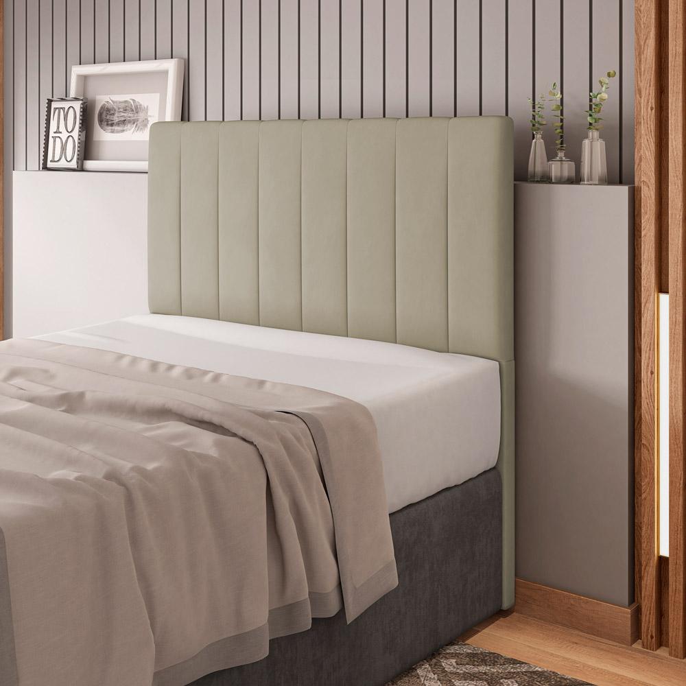 Cabeceira Cama Box Casal Queen Size Kharla 160cm Veludo Bege - Desk Design