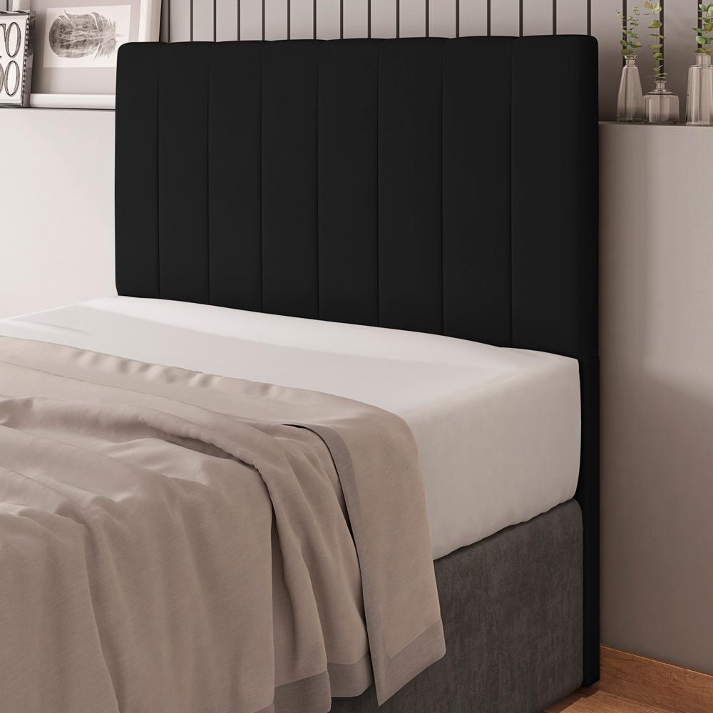 Cabeceira Cama Box Casal Queen Size Kharla 160cm Veludo Preto - Desk Design