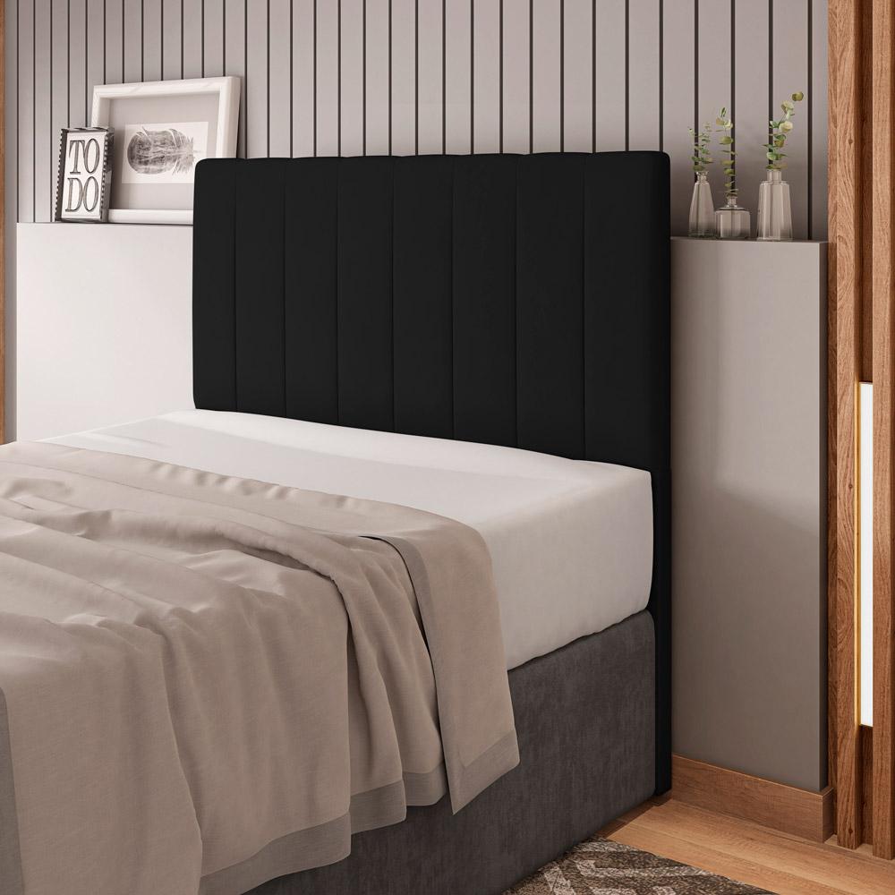 Cabeceira Cama Box Casal Queen Size Kharla 160cm Veludo Preto - Desk Design