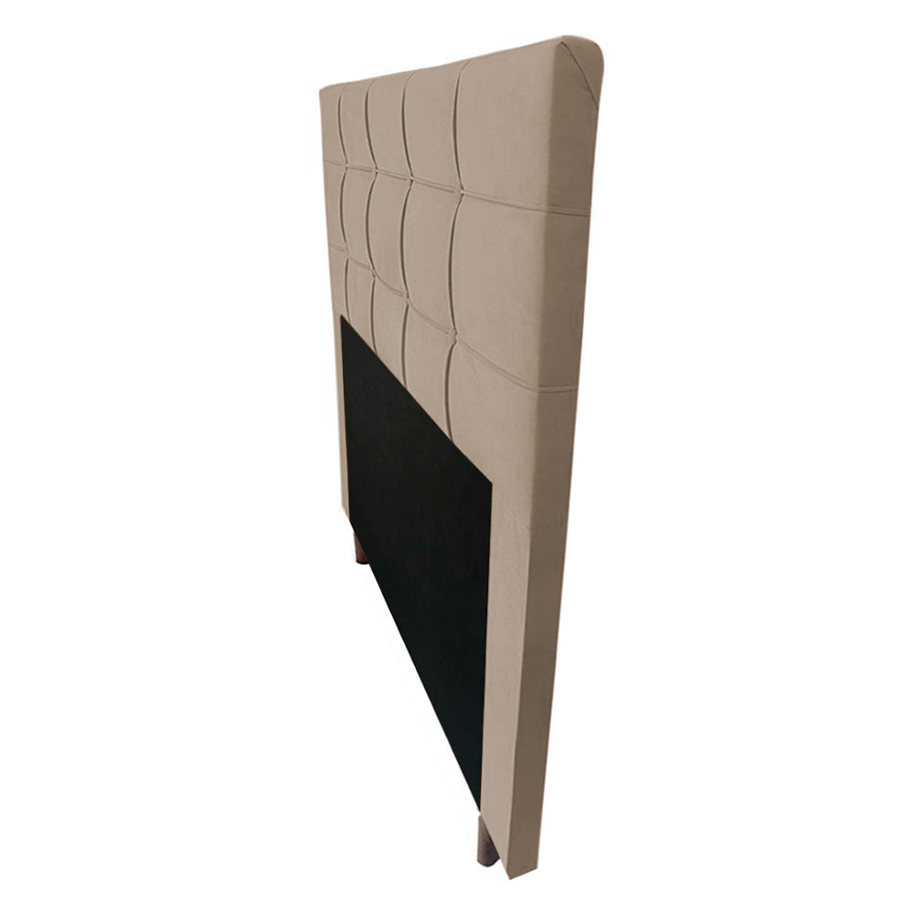 Cabeceira Cama Box Casal Queen Size Leiria 160cm Suede Bege - Desk Design