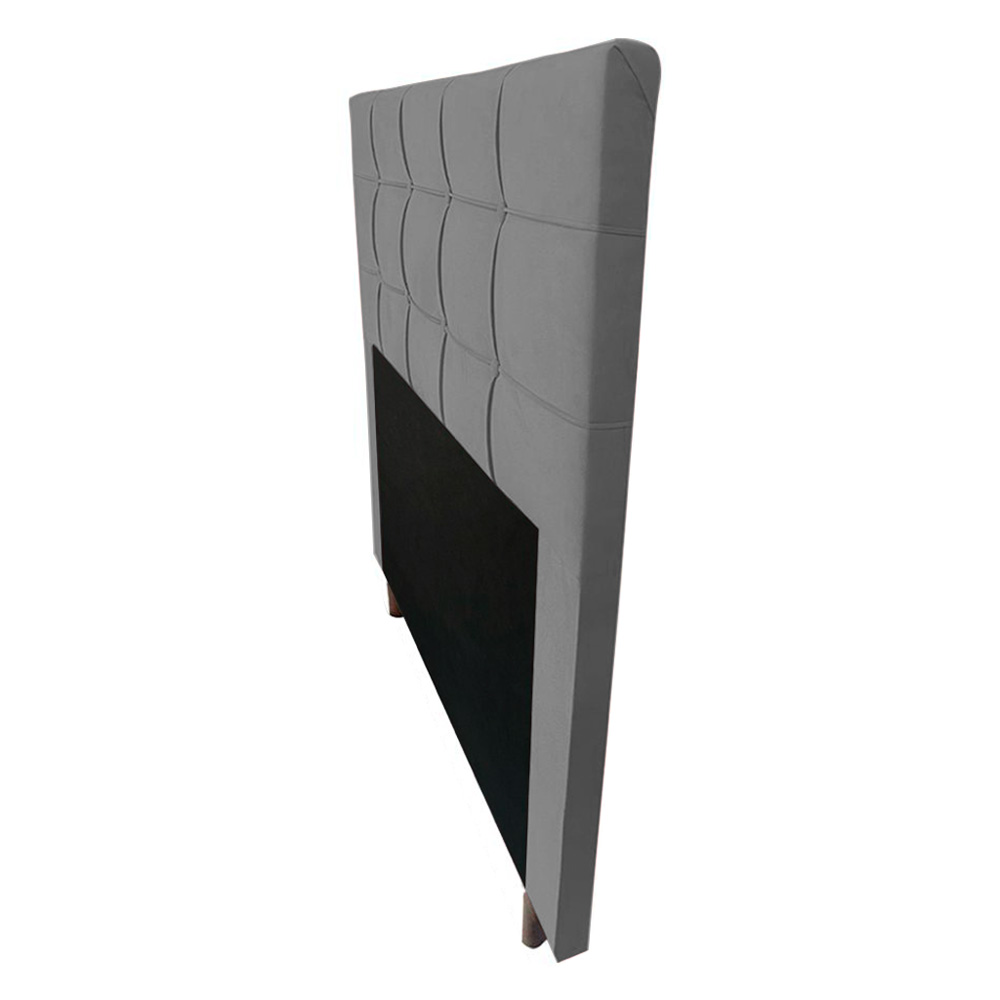 Cabeceira Cama Box Casal Queen Size Leiria 160cm Suede Cinza - Desk Design