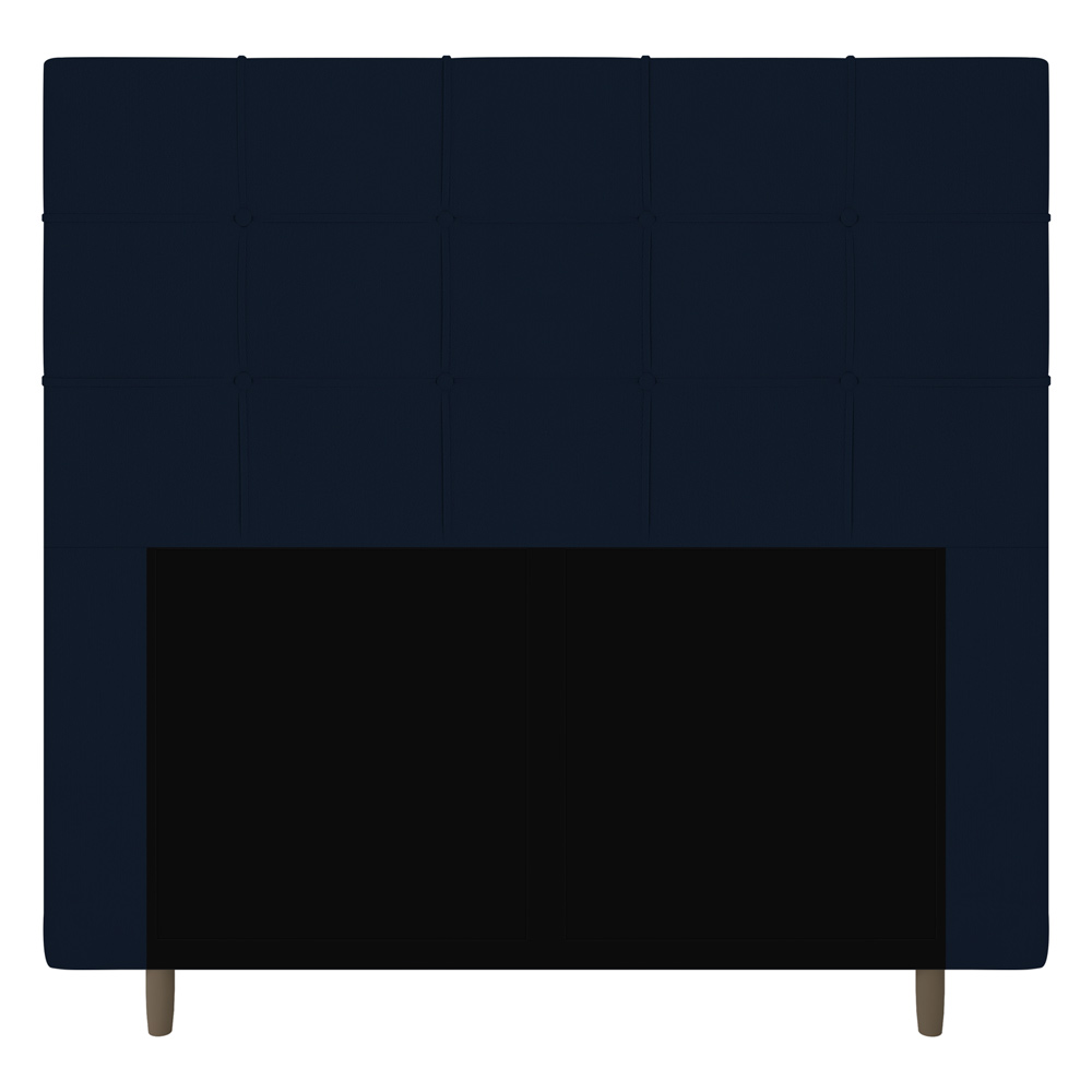 Cabeceira Cama Box Casal Queen Size Leiria 160cm Veludo Azul Marinho - Desk Design