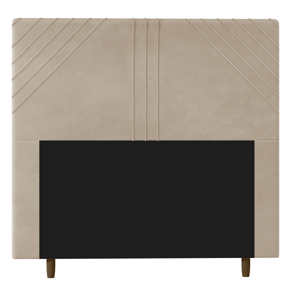 Cabeceira Cama Box Casal Queen Size Lisboa 160cm Suede Bege - Desk Design