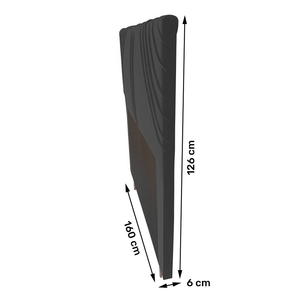 Cabeceira Cama Box Casal Queen Size Lisboa 160cm Veludo Cinza - Desk Design