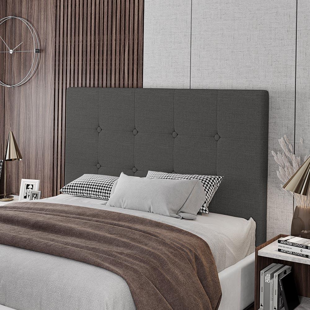 Cabeceira Cama Box Casal Queen Size Luana 160cm Linho Cinza - Desk Design
