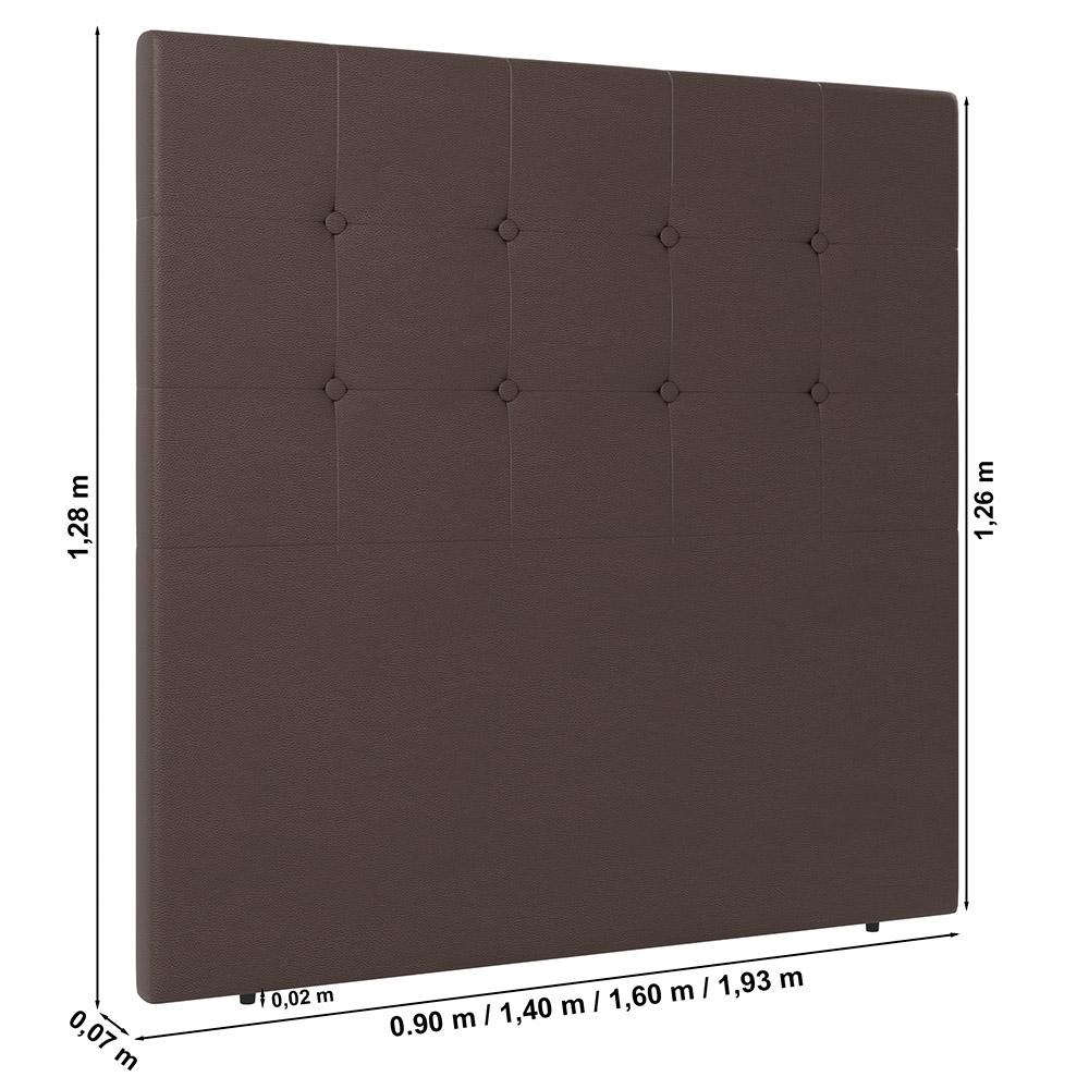 Cabeceira Cama Box Casal Queen Size Luana 160cm Sintético Marrom - Desk Design