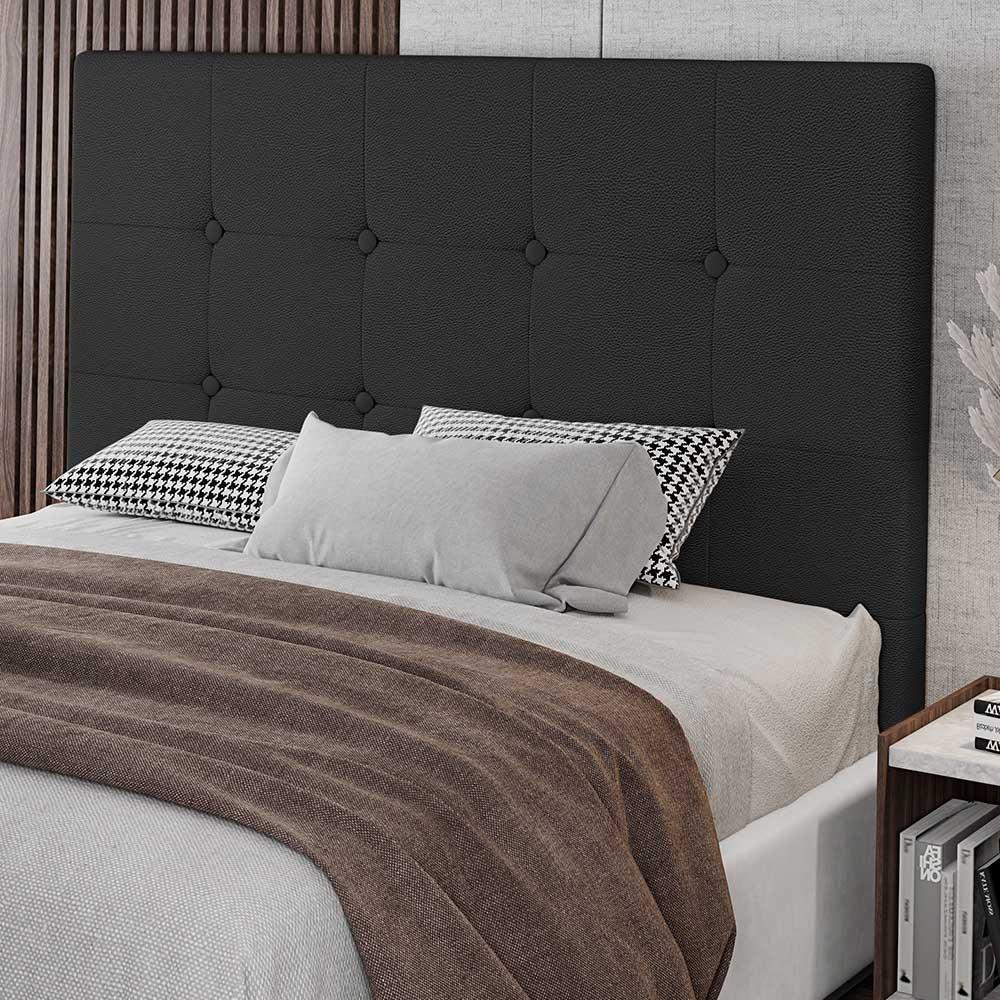 Cabeceira Cama Box Casal Queen Size Luana 160cm Sintético Preto - Desk Design