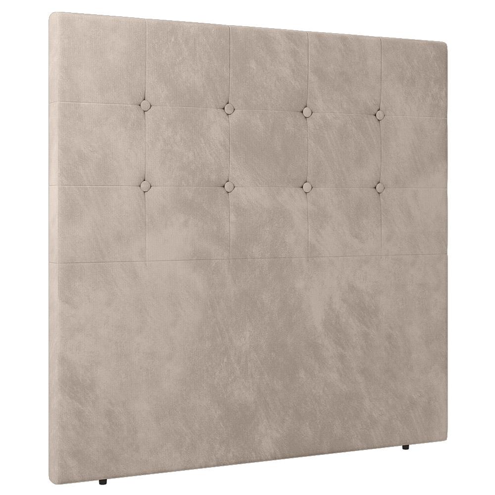 Cabeceira Cama Box Casal Queen Size Luana 160cm Veludo Bege - Desk Design
