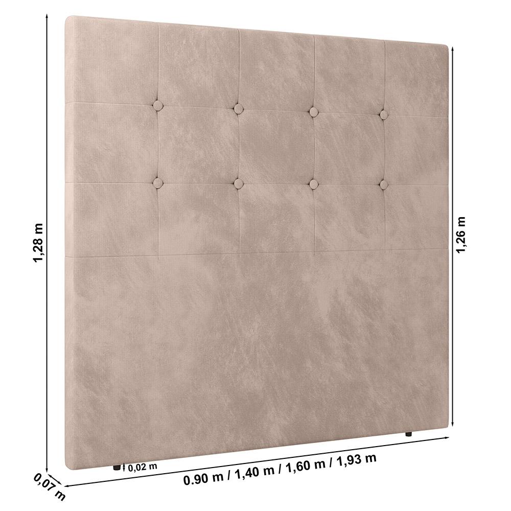Cabeceira Cama Box Casal Queen Size Luana 160cm Veludo Bege - Desk Design