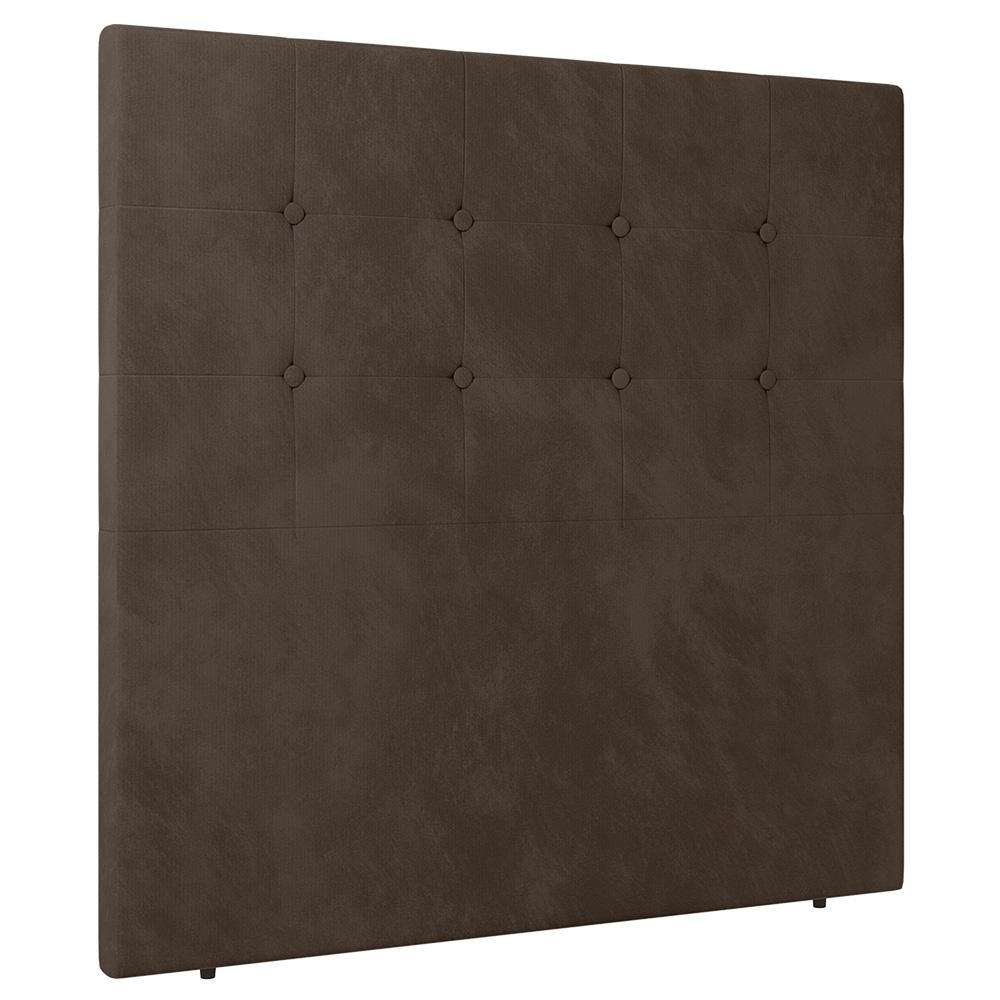 Cabeceira Cama Box Casal Queen Size Luana 160cm Veludo Marrom - Desk Design