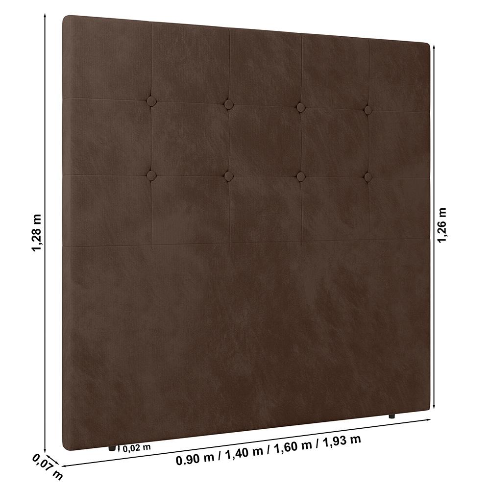 Cabeceira Cama Box Casal Queen Size Luana 160cm Veludo Marrom - Desk Design