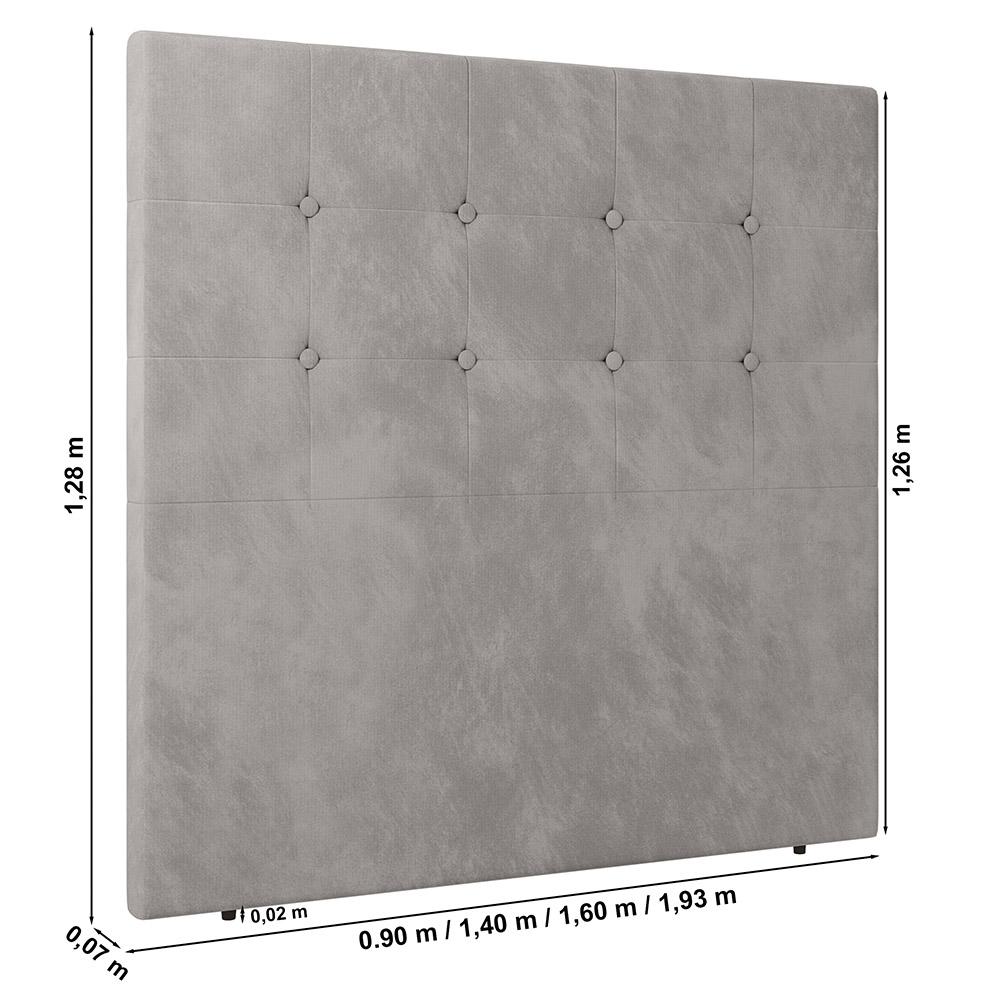 Cabeceira Cama Box Casal Queen Size Luana 160cm Veludo Prata - Desk Design