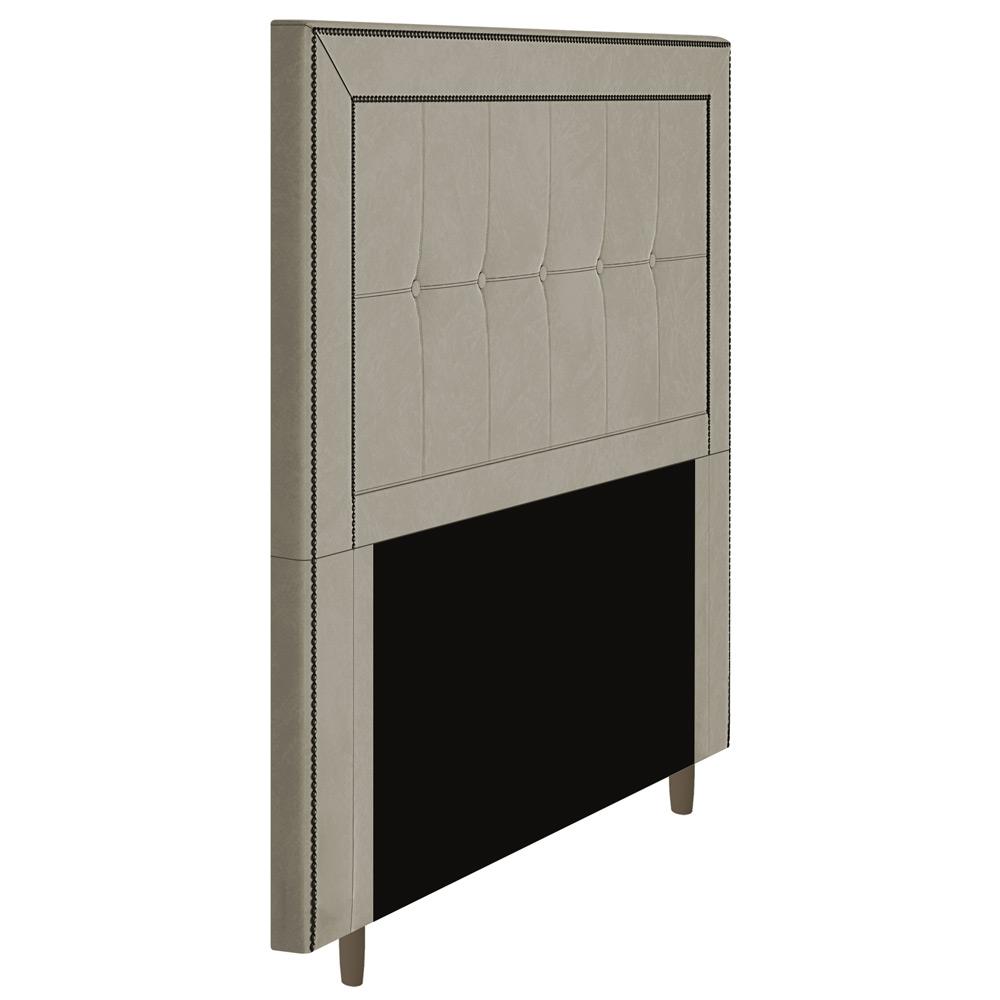 Cabeceira Cama Box Casal Queen Size Luxor 160cm com Tachas e Frame Corano Bege - Desk Design