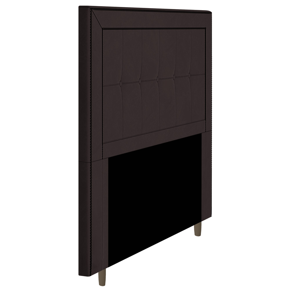 Cabeceira Cama Box Casal Queen Size Luxor 160cm com Tachas e Frame Corano Marrom - Desk Design
