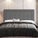Cabeceira Cama Box Casal Queen Size Luxor 160cm com Tachas e Frame Suede Cinza - Desk Design